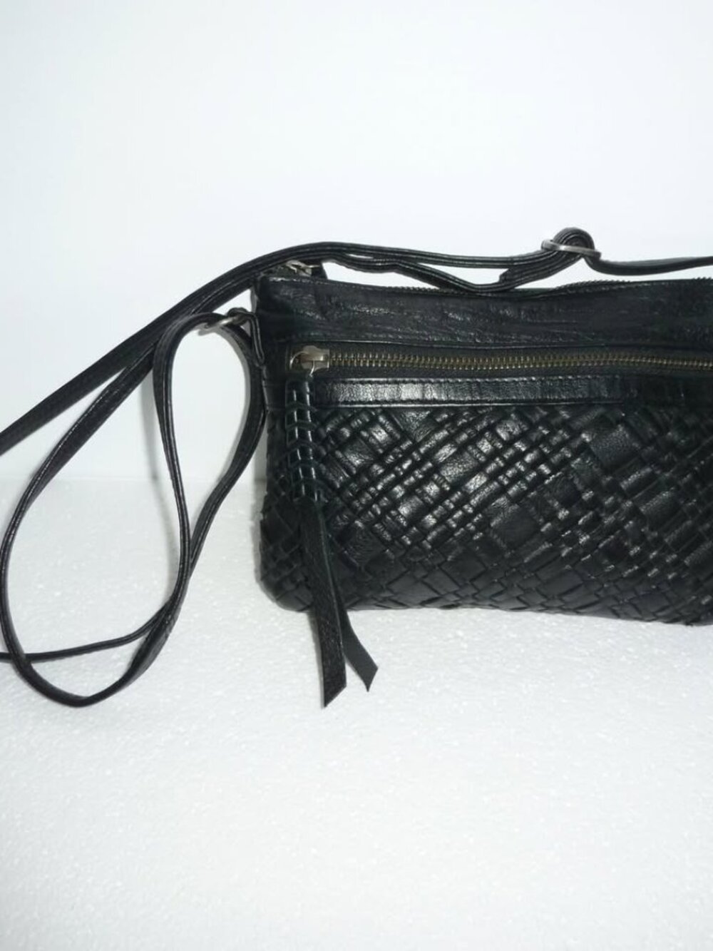 Day & Mood Black Leather Shoulder / Crossbody Purse / Handbag